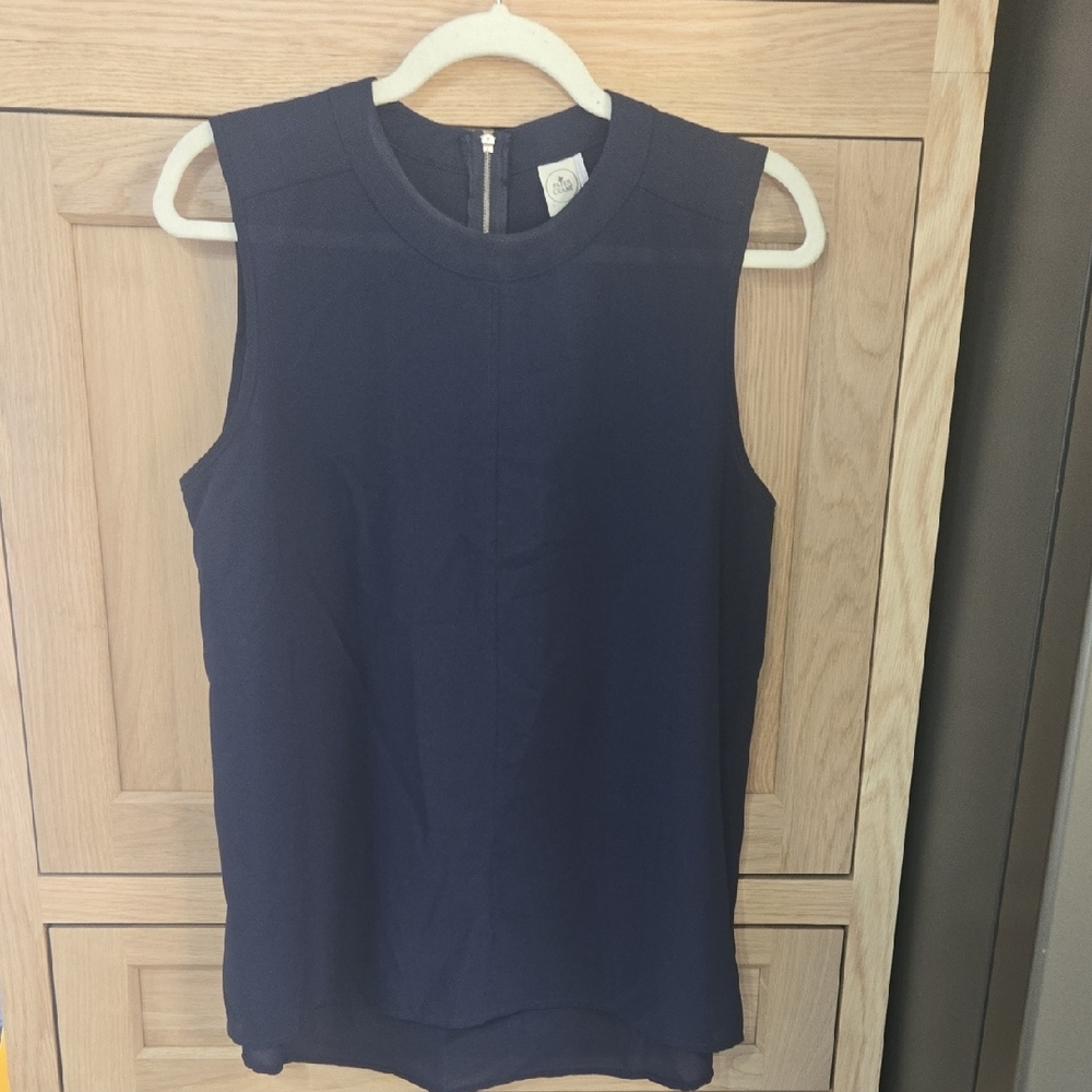 NWOT Paper Crane Midnight Blue Sleeveless Blouse